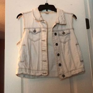 white denim vest